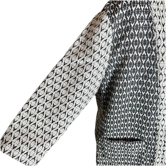 Old Navy Open Front Cardigan Jacket Sz Small Petite Long Black Print Artsy Boho - Picture 3 of 6